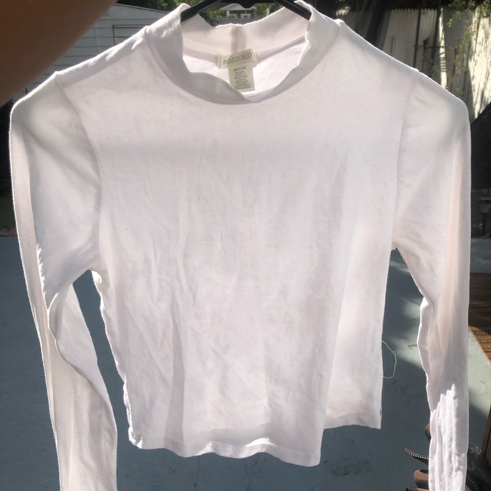 White Long Sleeve Crop Top
